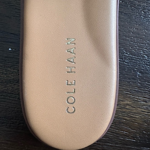 Cole Haan Women’s Cognac Leather Slide Sandals - Picture 2 of 5